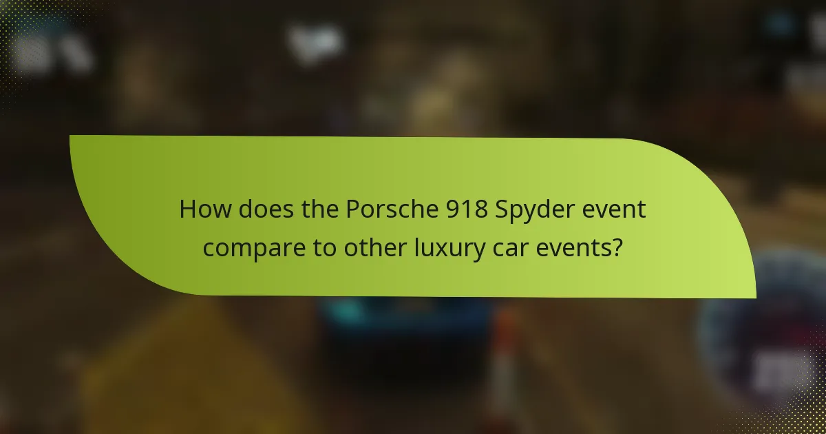 How does the Porsche 918 Spyder event compare to other luxury car events?