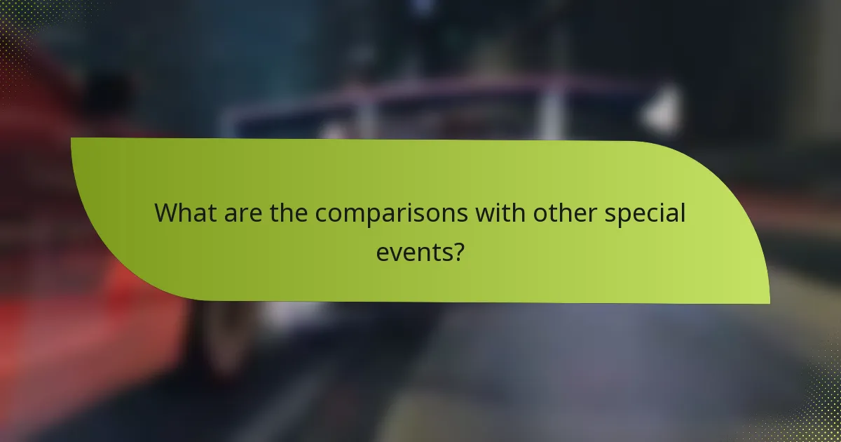 What are the comparisons with other special events?