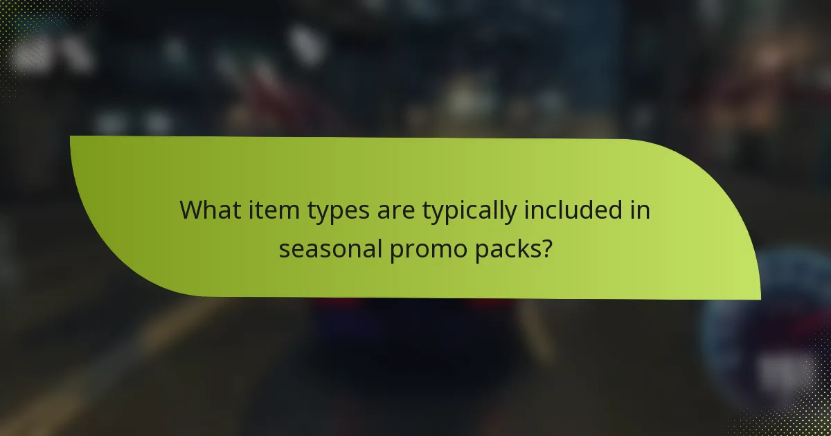 What item types are typically included in seasonal promo packs?