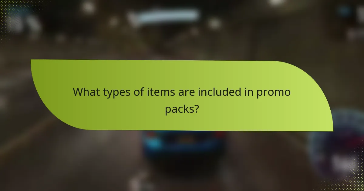 What types of items are included in promo packs?